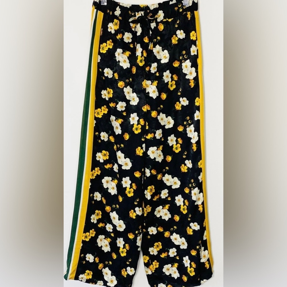 Urban Outfitters by free people Side Striped Satin flower wide leg Track Pants - Picture 8 of 10